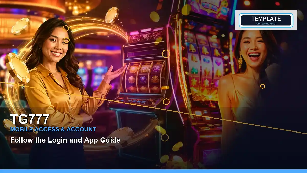TG777 gold jackpot slot games featuring an adult Filipina casino host with a left-framed composition
